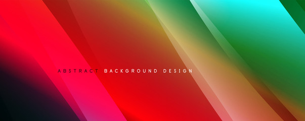 Wave liquid style lines with shadows and light on gradient background