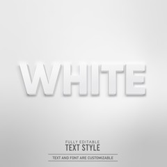White minimalist simple realistic 3D shadow editable text effect