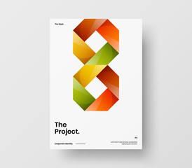 Obraz na płótnie Canvas Amazing business presentation vector A4 vertical orientation front page mock up. Modern corporate report cover abstract geometric illustration design layout. Company identity brochure template.