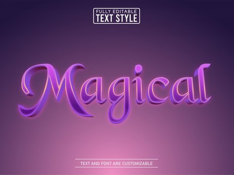 3D magical shining and glowing text effect