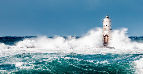 ligthouse storm mangiabarche calasetta sardinia