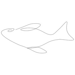 Whale on ocean drwing, vector illustration