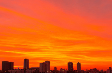Obraz na płótnie Canvas abstract image of orange dramatic sky for background.