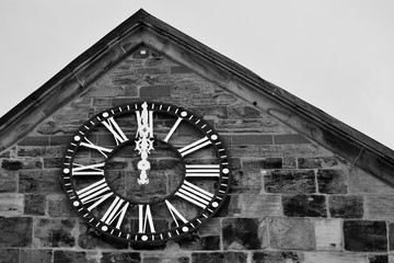 Cathedral clock showing twelve o’clock 