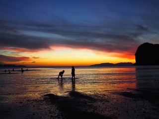 Fototapeta premium sunset on the beach,Thailand