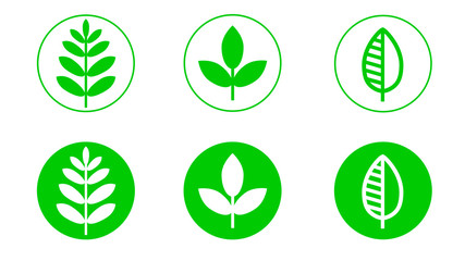 green leaves icon set