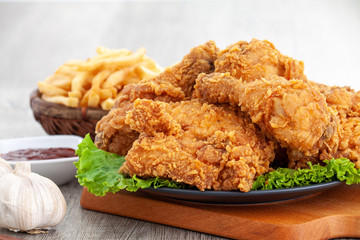 fried chicken and chips