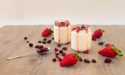 strawberry and cream yogurt fruit breakfast