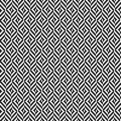 Black and white rhombus tweed seamless pattern