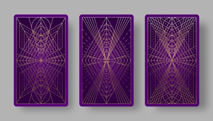 Tarot cards back set with geometric pattern