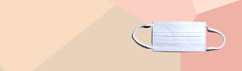 Surgical mask with influenza and Coronavirus Covid-19 concept