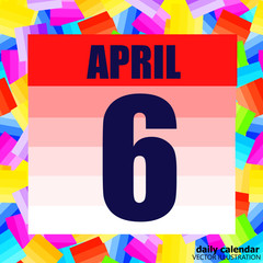April 6 icon. For planning important day. Sixth of april. Banner for holidays and special days. Vector Illustration.