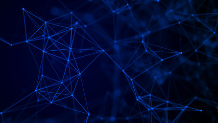 Big data background. Network connection of dots and lines on a light blue background. 3d rendering.
