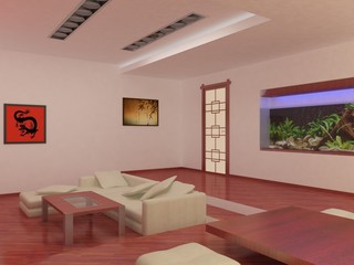 Interior of the room in oriental style