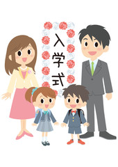 入学式の親子