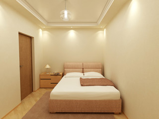 Interior of a bedroom in a hotel