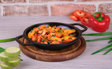 fried potato with onion green 