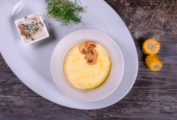 cream soup with mushrooms