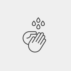 Hand wash flat vector icon. Clean hands flat vector icon
