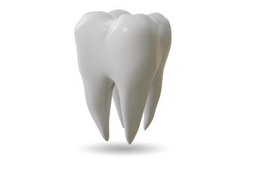White tooth in dental concept - 3d rendering