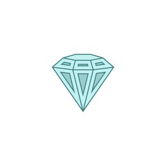 Diamond flat vector icon. Brilliant flat vector icon