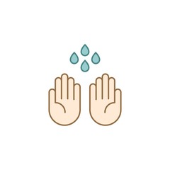Hand wash flat vector icon. Clean hands flat vector icon