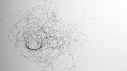 Hair loss, Solutions for hair loss, Hair fall on the area,on white background.