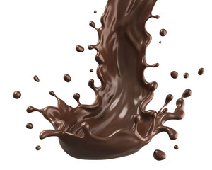 Chocolate Milk splash in shape of spiral and twist, 3d illustration.