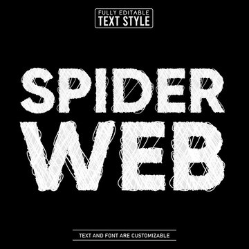 Spider web illustrator text effect