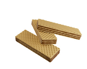 wafer chocolate Milk, design element for Food product with Clipping path, 3d illustration.
