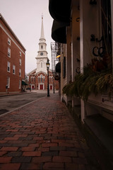 Side street view of North Church of Portsmouth - Portsmouth, New Hampshire.