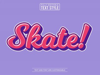 Fototapeta na wymiar 3D trendy fluid cool skate editable text effect