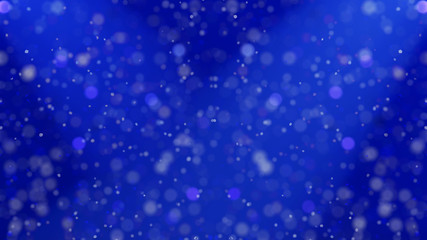 Abstract shiny dust particles on blue.