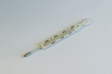 Clinical Fever Thermometer on White Background