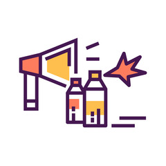 Revolution line color icon. Civil unrest, vandalism. Social protest. Pictogram for web page, mobile app, promo. Editable stroke.