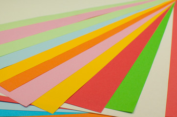 Obraz premium Color papers geometry flat composition background with rainbow tones