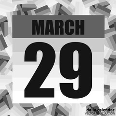 March 29 icon. For planning important day. Banner for holidays and special days. March 29th. Vector Illustration.