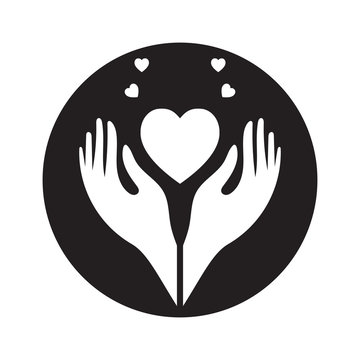 recommend clip art: hand holding heart flat icon for healthcare apps and website