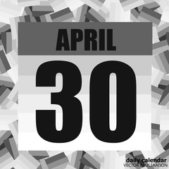 April 30 icon. For planning important day. Banner for holidays and special days. April thirtieth. Vector Illustration.