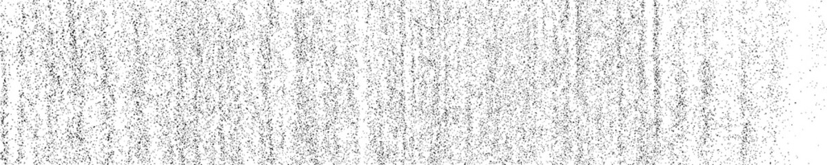 Black grainy texture isolated on white background. Dust overlay. Dark noise granules. Wide horizontal long banner for site. Vector design elements, illustration, EPS 10.