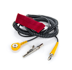 An antistatic wrist strap or ESD wrist strap is a device used to prevent electrostatic discharge...