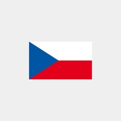 Czech republic flag. Vector illustration on gray background. The european union flag
