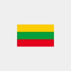 Lithuania flag. Vector illustration on gray background. The european union flag