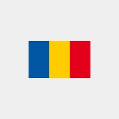 Romania flag. Vector illustration on gray background. The european union flag