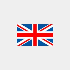 United Kingdom flag. Vector illustration on gray background. The european union flag