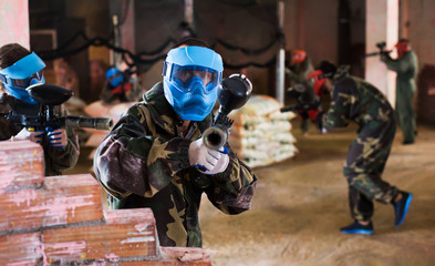 People playing paintball