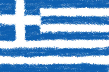 Fototapeta na wymiar National flag of Greece painted with color chalk. national flag concept.
