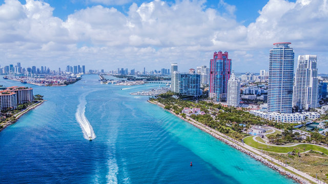 Miami beach florida aerial photos