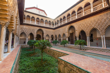 Fototapeta premium September 9, 2019, Sevilla, Andalusia, Spain, beautiful moorish palace Alcazar