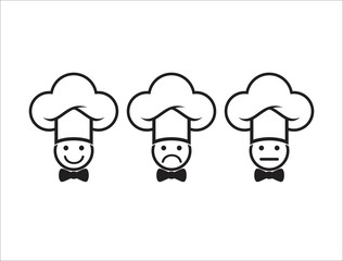Set of icons Chef with different emotions. 